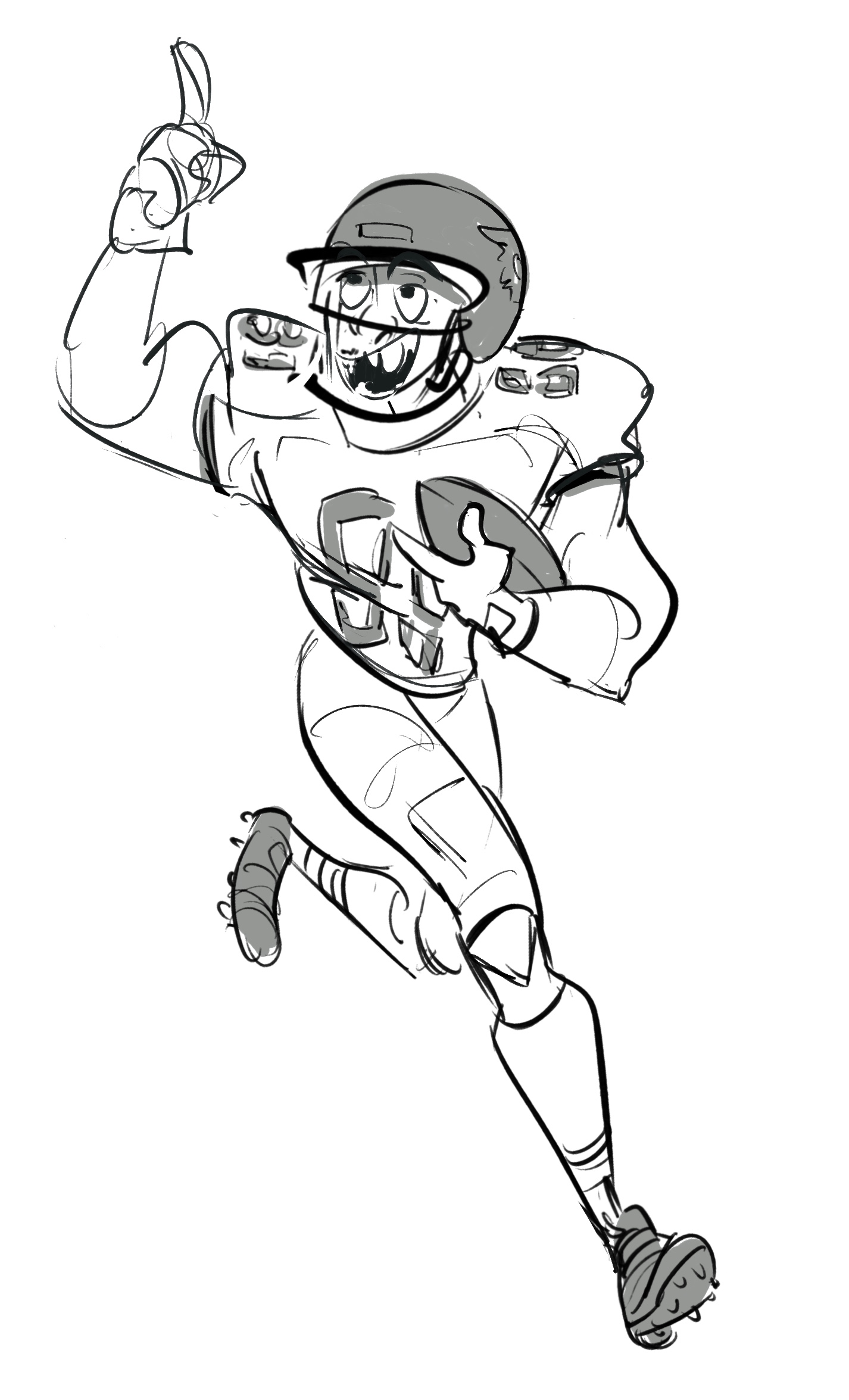 Sketch of an American football player