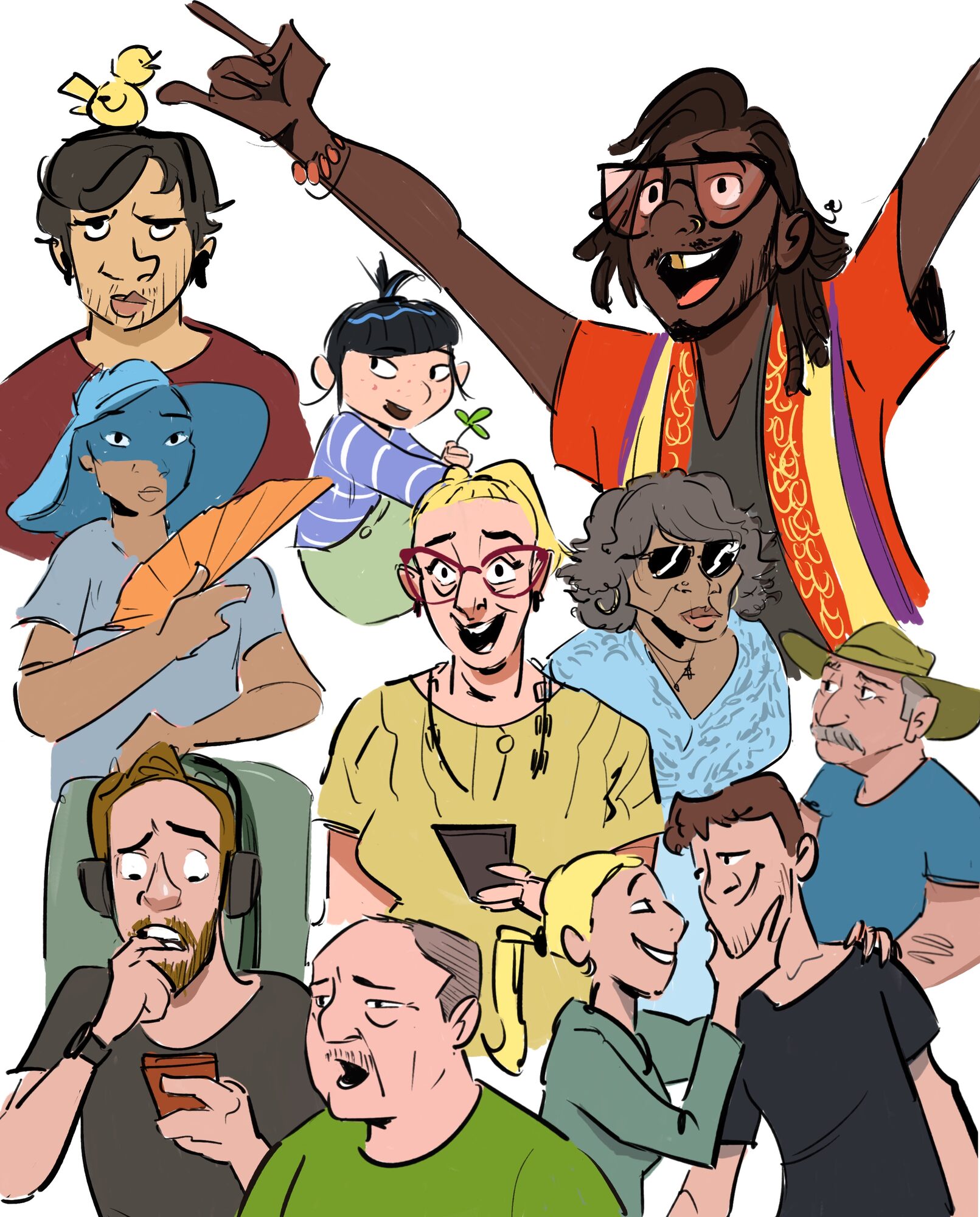 A cast of characters — colour studies