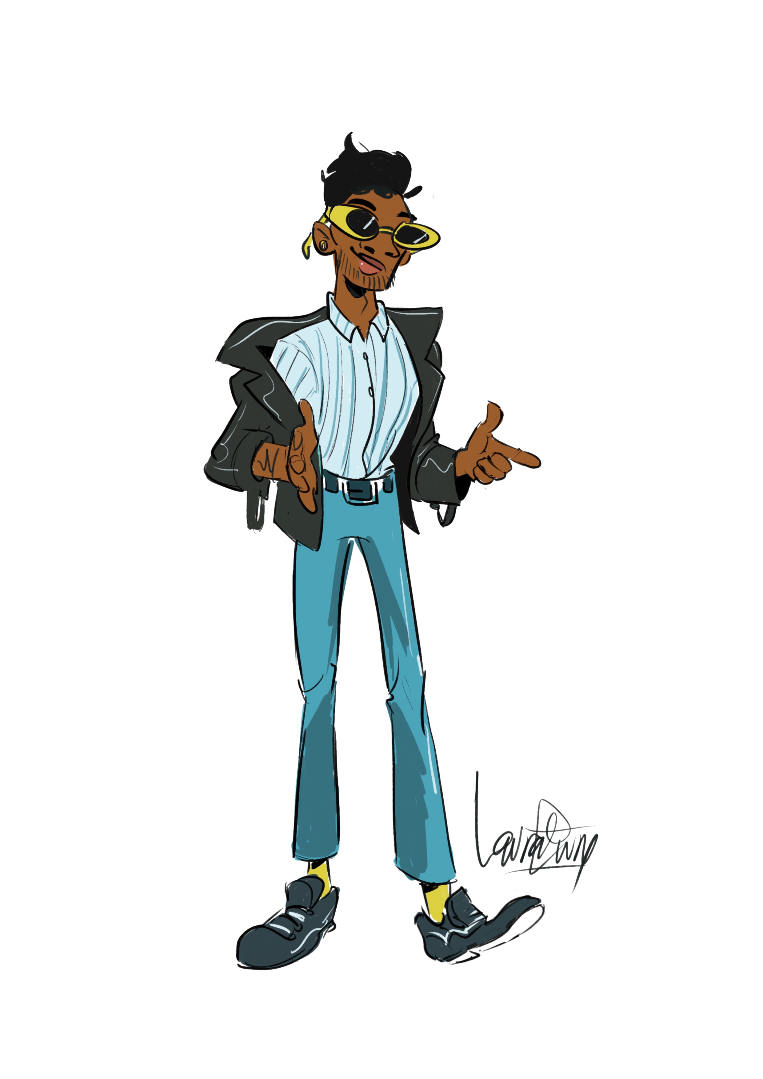 Fashion figure — yellow glasses